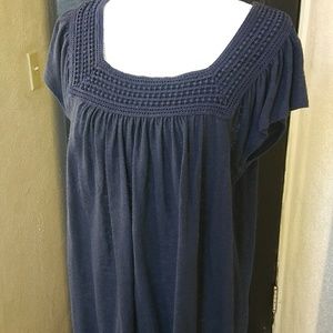 MERONA Casual Crochet Detail Flowy Top